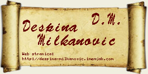 Despina Milkanović vizit kartica